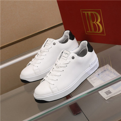 Balmain 2020 Men's Leather Sneakers - 발망 2020 남성용 레더 스니커즈,Size(240-270),BALMS0017,화이트