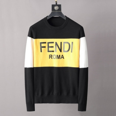 [펜디]Fendi 2020 Mens Logo Crew-neck Wool Sweaters - 펜디 2020 남성 로고 크루넥 울 스웨터 Fen0900x.Size(m - 3xl).블랙