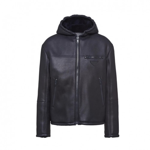 Prada 2020 Mens Logo Casual Leather Jacket - 프라다 2020 남성 로고 캐쥬얼 가죽 자켓 Pra01229x.Size(m - 3xl).블랙