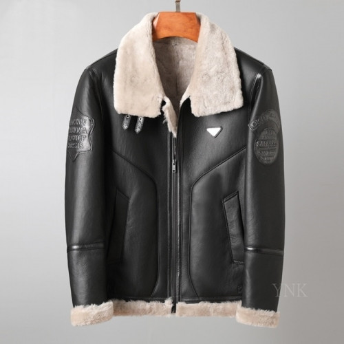 Prada 2020 Mens Logo Casual Leather Jacket - 프라다 2020 남성 로고 캐쥬얼 가죽 자켓 Pra01233x.Size(m - 3xl).블랙