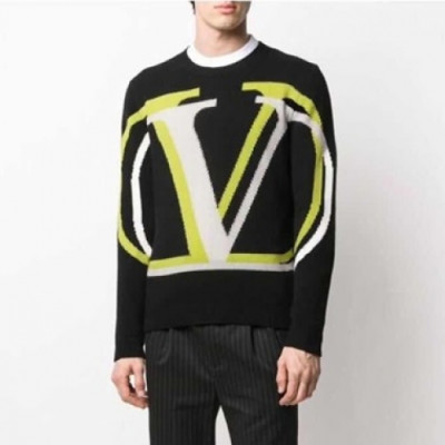 [발렌티노]Valentino 2020 Mens Big Logo Crew-neck Wool Sweaters - 발렌티노 2020 남성 빅로고 크루넥 울 스웨터 Val0450x.Size (s - 2xl).블랙