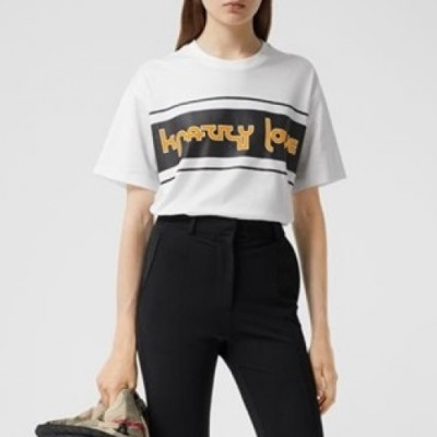 [버버리]Burberry 2020 Mm/Wm Logo Cotton Short Sleeved Tshirts - 버버리 2020 남/녀 로고 코튼 반팔티 Bur03519x.Size(xs - l).화이트