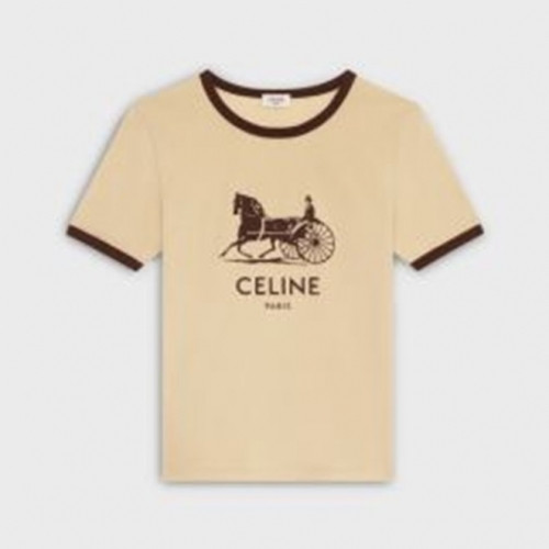Celine 2020 Mm/Wm Hedi Slimane Logo Cotton Short Sleeved Tshirts - 셀린느 2020 남/녀 로고 코튼 반팔티 Cel0091x.Size(xs - l).아이보리