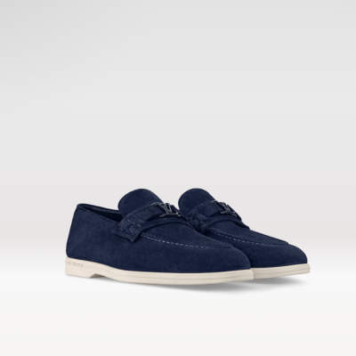 루이비통 남성 에스테이트 블루 로퍼 - Louis vuitton Mens Blue Loafer - lvs1073x
