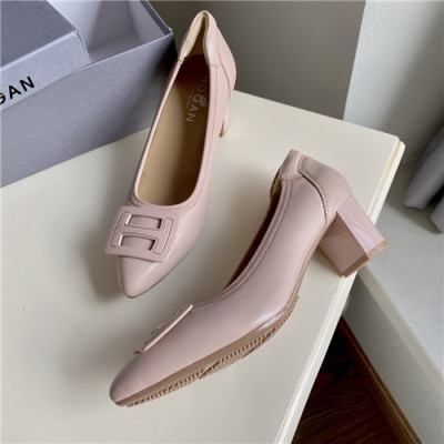 Hogan 2020 Women's Leather Middle Heel Shoes - 호간 2020 여성용 레더 미드힐 슈즈,Size(225-250),HOGS0054,연핑크