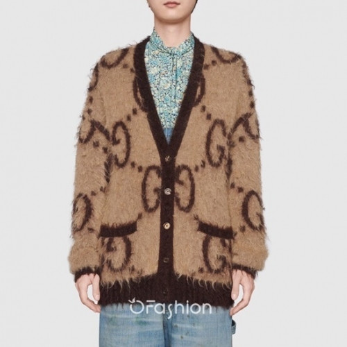 Gucci Womens Trendy V-neck Cardigan - 구찌 2020 여성 트렌디 브이넥 양면 가디건 Guc03314x.Size(xxs - s).브라운