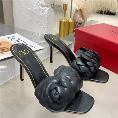 Valentino 2021 Women's Leather Slipper - 발렌티노 2021 여성용 레더 슬리퍼,Size(225-250),VTS0302,블랙