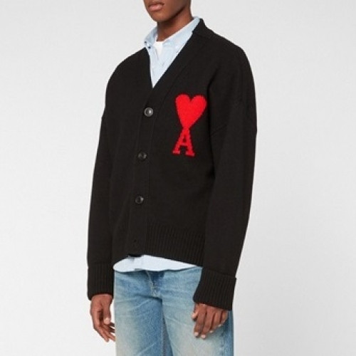 Ami 2020 Mens Logo Casual Cardigen - 아미 2020 남성 로고 캐쥬얼 가디건 Ami0078x.Size(s - xl).블랙