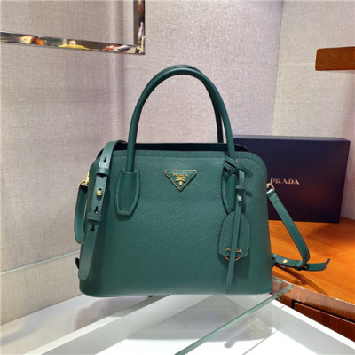 [프라다] Prada 2021 Women's Leather Matinee Tote Shoulder Bag,31cm - 프라다 2021 여성용 레더 마티네 토트 숄더백,31cm,PRAB0320,그린