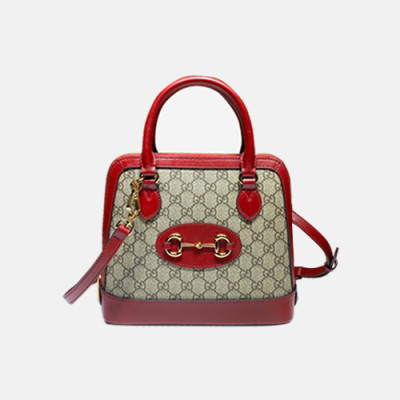 [구찌] Gucci 2020 Women's Leather Tote Shoulder Bag,25cm - 구찌 2020 여성용 레더 토트 숄더백,25cm,GUB1237,레드