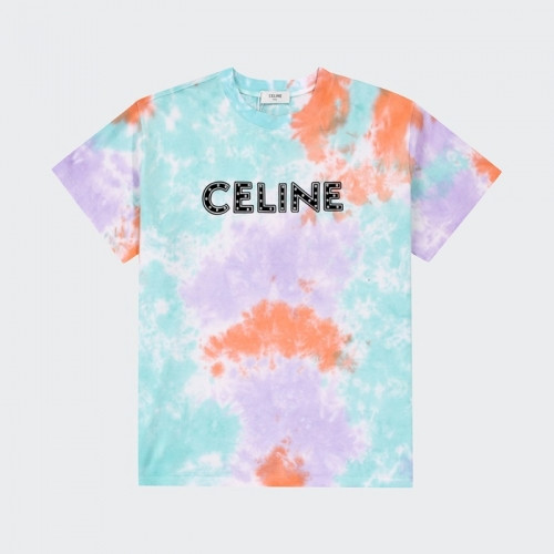 Celine 2020 Mm/Wm Hedi Slimane Logo Cotton Short Sleeved Tshirts - 셀린느 2020 남/녀 로고 코튼 반팔티 Cel0095x.Size(s - xl).퍼플