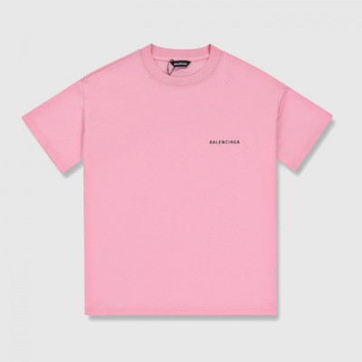 [발렌시아가]Balenciaga 2020 Mm/Wm Logo Cotton Short Sleeved Tshirts - 발렌시아가 2020 남/녀 로고 코튼 반팔티 Bal0912x.Size(xs - l).핑크