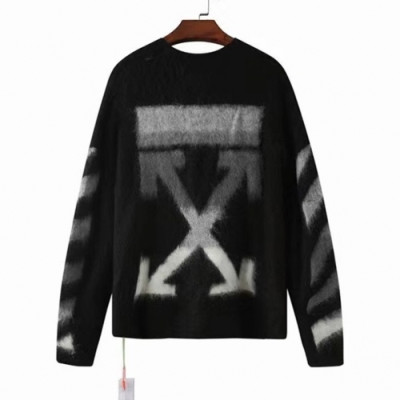 [오프화이트]Off-white 2020 Mm/Wm Brush Mohair Knit Sweater - 오프화이트 2020 남자 브러쉬 모헤어 니트 스웨터 Off0630x.Size(s - xl).블랙