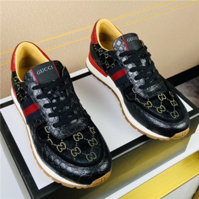 Gucci 2020 Men's Leather Sneakers - 구찌 2020 남성용 레더 스니커즈,Szie(240-270),GUCS1371,블랙