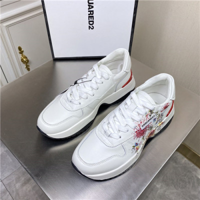 Dsquared 2020 Men's Leather Sneakers - 디스퀘어드 2020 남성용 레더 스니커즈,Size(240-270),DSQS0027,화이트