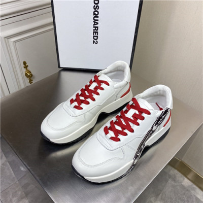 Dsquared 2020 Men's Leather Sneakers - 디스퀘어드 2020 남성용 레더 스니커즈,Size(240-270),DSQS0028,화이트