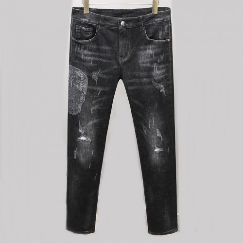 Philipp Plein Mens Logo Casual Denim Jeans - 필립플레인 2020 남성 로고 캐쥬얼 데님 청바지 Phi0135x.Size(30 - 38).블랙