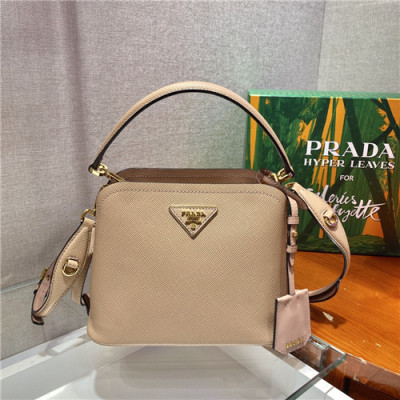 [프라다]Prada 2021 Women's Leather Mini Tote Shoulder Bag,21cm - 프라다 2021 여성용 레더 미니 토트 숄더백,21cm,PRAB0329,베이지