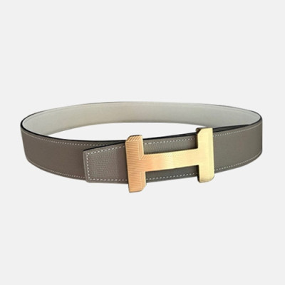 Hermes 2021 Men's Leather Belt - 에르메스 2021 남성용 레더 벨트HERBT0103,그레이