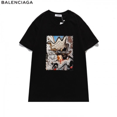 [발렌시아가]Balenciaga 2021 Mm/Wm Logo Cotton Short Sleeved Tshirts - 발렌시아가 2021 남/녀 로고 코튼 반팔티 Bal0932x.Size(s - 2xl).블랙