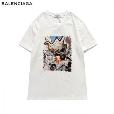 [발렌시아가]Balenciaga 2021 Mm/Wm Logo Cotton Short Sleeved Tshirts - 발렌시아가 2021 남/녀 로고 코튼 반팔티 Bal0933x.Size(s - 2xl).화이트