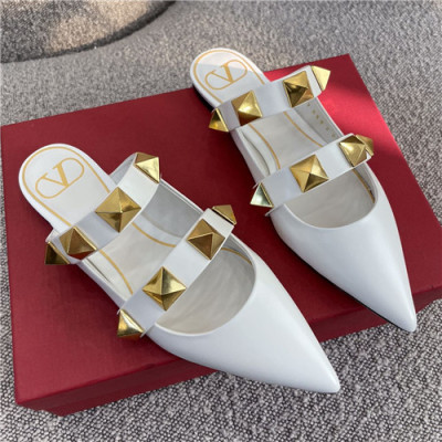 Valentino 2021 Women's Leather Slipper - 발렌티노 2021 여성용 레더 슬리퍼,Size(225-250),VTS0305,화이트