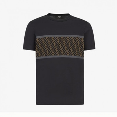 [펜디]Fendi 2021 Mens Logo Casual Short Sleeved Tshirts - 펜디 2021 남성 로고 캐쥬얼 코튼 반팔티 Fen0920x.Size(s - 3xl).블랙