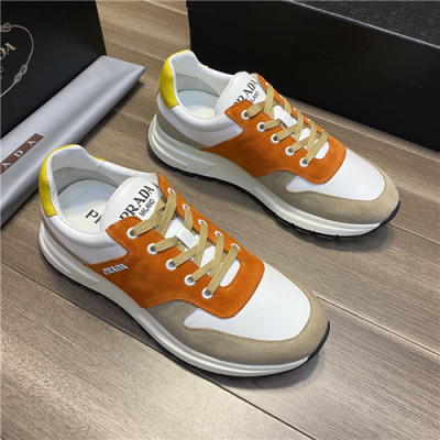 Prada 2021 Men's Leather Sneakers - 프라다 2021 남성용 레더 스니커즈,Size(240-270),PRAS0705,오렌지