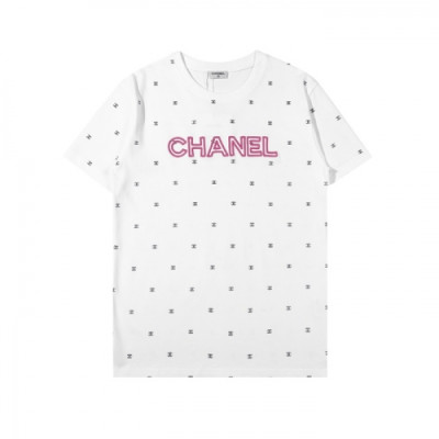 [샤넬]Chanel 2021 Mm/Wm 'CC' Logo Cotton Short Sleeved Tshirts - 샤넬 2021 남/녀 'CC'로고 코튼 반팔티 Cnl0662x.Size(s - l).화이트