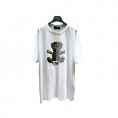 [펜디]Fendi 2021 Mens Logo Casual Short Sleeved Tshirts - 펜디 2021 남성 로고 캐쥬얼 코튼 반팔티 Fen0933x.Size(s - xl).화이트