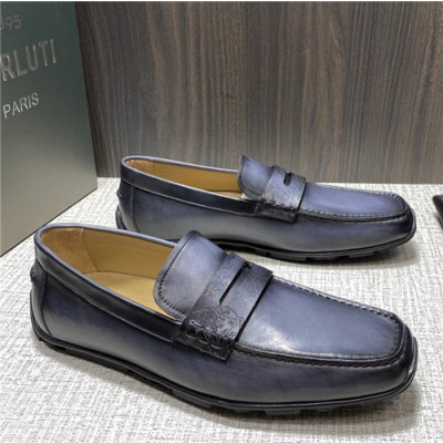 Berluti 2021 Men's Leather Oxford Shoes - 벨루티 2021 남성용 레더 옥스퍼드,Size(240-270),BERTS0199,네이비