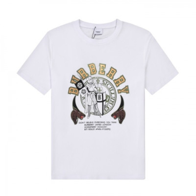 [버버리]Burberry 2021 Mm/Wm Logo Cotton Short Sleeved Tshirts - 버버리 2021 남/녀 로고 코튼 반팔티 Bur03699x.Size(s - xl).화이트