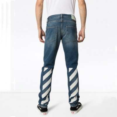 [오프화이트]Off-white 2021 Mens Logo Denim Jeans - 오프화이트 2021 남성 로고 데님 청바지 Off0641x.Size(30 - 38).블루