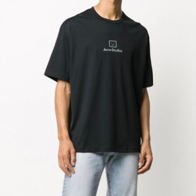 [아크네]Acne 2021 Studios Mm/Wm Logo Cotton Short Sleeved Tshirts - 아크네 스튜디오 2021 남/녀 로고 코튼 반팔티 Acn0123x.Size(s - xl).블랙