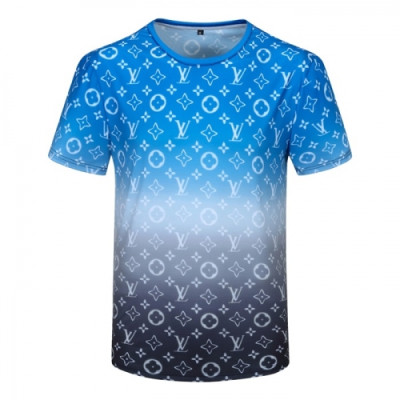 [루이비통]Louis vuitton 2021 Mens Logo Short Sleeved Tshirts - 루이비통 2021 남성 로고 반팔티 Lou02629x.Size(m - 3xl).블루