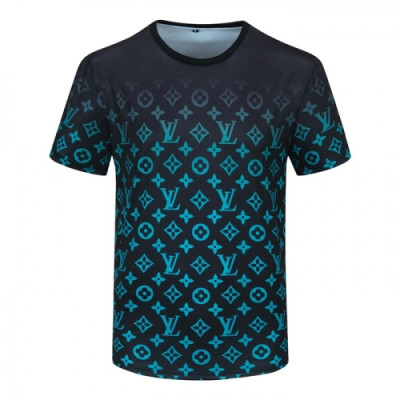 [루이비통]Louis vuitton 2021 Mens Logo Short Sleeved Tshirts - 루이비통 2021 남성 로고 반팔티 Lou02632x.Size(m - 3xl).블루