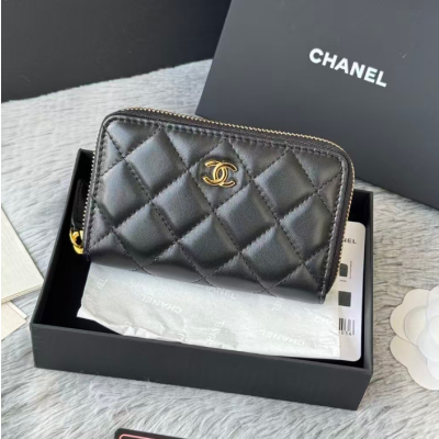 Chanel 2021 Women's Leather Coin purse/Card purse,11.5cm - 샤넬 2021 여성용 레더 코인퍼스/카드퍼스,11.5cm,CHAW0109,블루