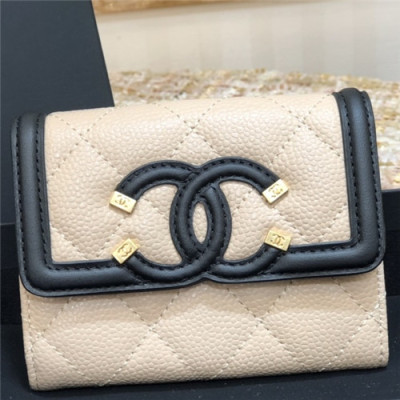 Chanel 2021 Women's Leather Coin purse/Card purse,11cm - 샤넬 2021 여성용 레더 코인퍼스/카드퍼스,11cm,CHAW0123,베이지