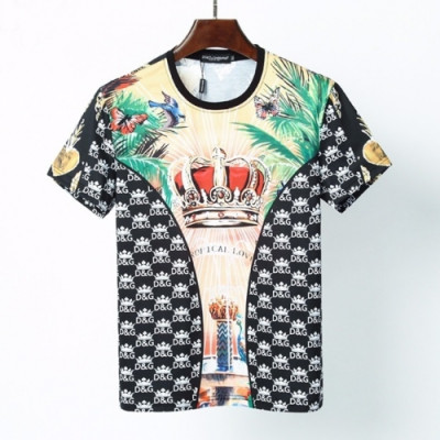 [돌체앤가바나]Dolce&Gabbana 2021 Mens Logo Silket Short Sleeved Tshirts - 돌체앤가바나 2021 남성 로고 실켓 반팔티 Dol0291x.Size(m - 3xl).블랙