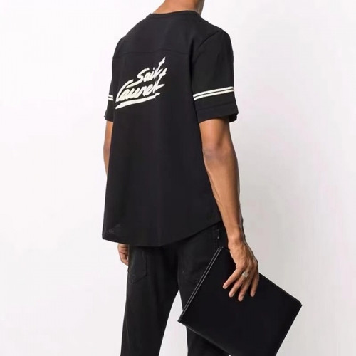 Saint Laurent 2021 Mens Logo Cotton Short Sleeved Tshirs - 입생로랑 2021 남성 로고 코튼 반팔티 Ysl0110x.Size(s - xl).블랙