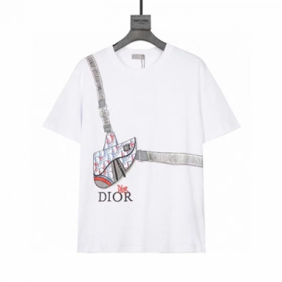 [디올]Dior 2021 Mm/Wm Casual Crew-neck Short Sleeved Tshirts - 디올 2021 남/녀 캐쥬얼 크루넥 반팔티 Dio01154x.Size(xs - l).화이트