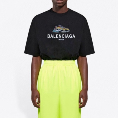 [발렌시아가]Balenciaga 2021 Mm/Wm Logo Cotton Short Sleeved Tshirts - 발렌시아가 2021 남/녀 로고 코튼 반팔티 Bal0968x.Size(xs - l).블랙