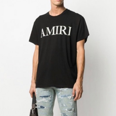 [아미리]Amiri 2021 Mm/Wm Logo Cotton Short Sleeved Tshirts - 아미리 2021 남/녀 로고 코튼 반팔티 Ami0141x.Size(s - xl).블랙