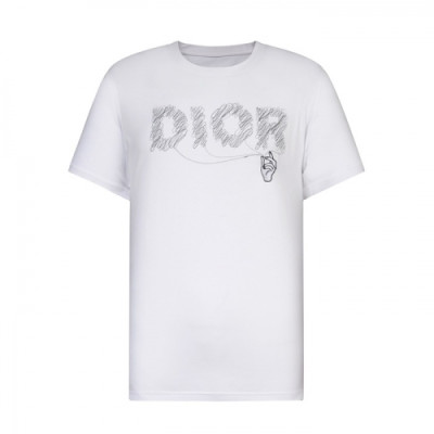 [디올]Dior 2021 Mm/Wm Casual Crew-neck Short Sleeved Tshirts - 디올 2021 남/녀 캐쥬얼 크루넥 반팔티 Dio01162x.Size(s - xl).화이트