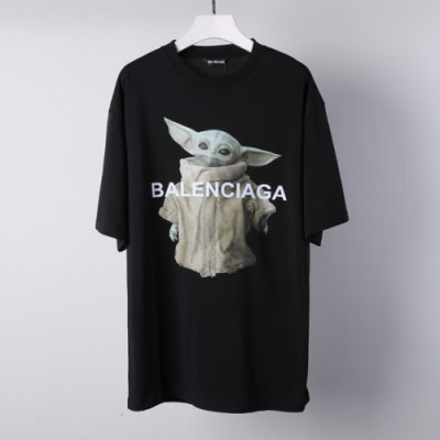 [발렌시아가]Balenciaga 2021 Mm/Wm Logo Cotton Short Sleeved Tshirts - 발렌시아가 2021 남/녀 로고 코튼 반팔티 Bal0974x.Size(xs - m).블랙