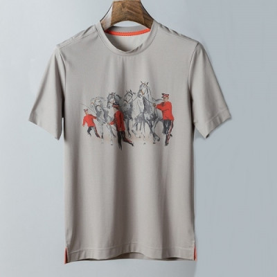 [에르메스]Hermes 2021 Mens Crew-neck Short Sleeved Tshirts - 에르메스 2021 남성 크루넥 반팔티 Her0598x.Size(m - 3xl).그레이