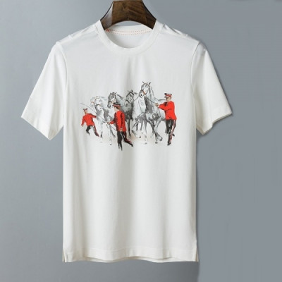 [에르메스]Hermes 2021 Mens Crew-neck Short Sleeved Tshirts - 에르메스 2021 남성 크루넥 반팔티 Her0599x.Size(m - 3xl).화이트