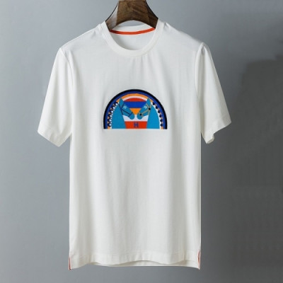 [에르메스]Hermes 2021 Mens Crew-neck Short Sleeved Tshirts - 에르메스 2021 남성 크루넥 반팔티 Her0601x.Size(m - 3xl).화이트