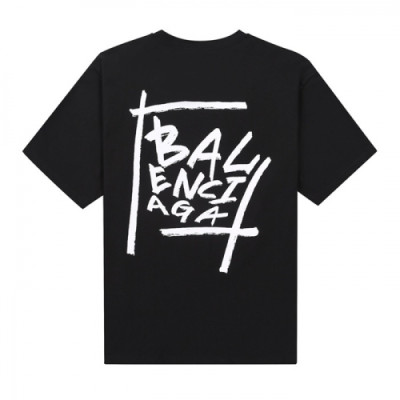 [발렌시아가]Balenciaga 2021 Mm/Wm Logo Cotton Short Sleeved Tshirts - 발렌시아가 2021 남/녀 로고 코튼 반팔티 Bal0981x.Size(xs - l).블랙