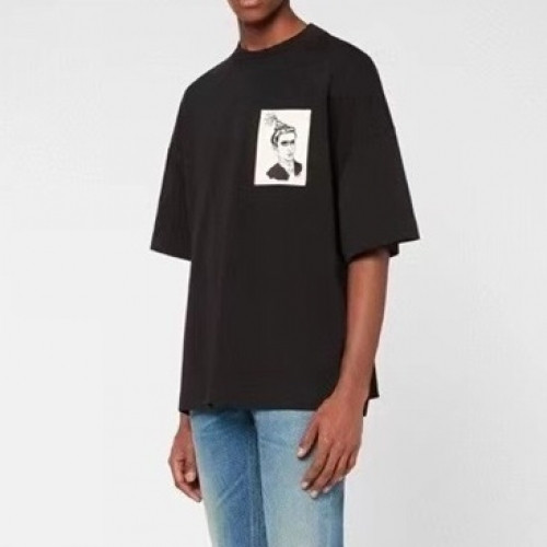 Ami 2021 Mm/Wm Casual Cotton Short Sleeved Tshirt - 아미 2021 남/녀 로고 코튼 캐쥬얼 반팔티 Ami0093x.Size(s - xl).블랙